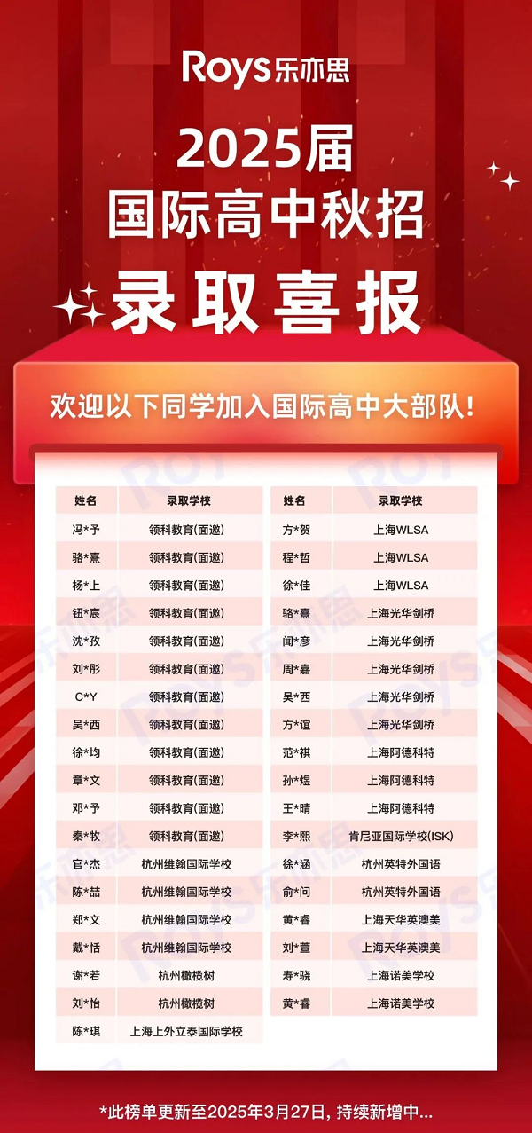 樂亦思國高備考錄取喜報